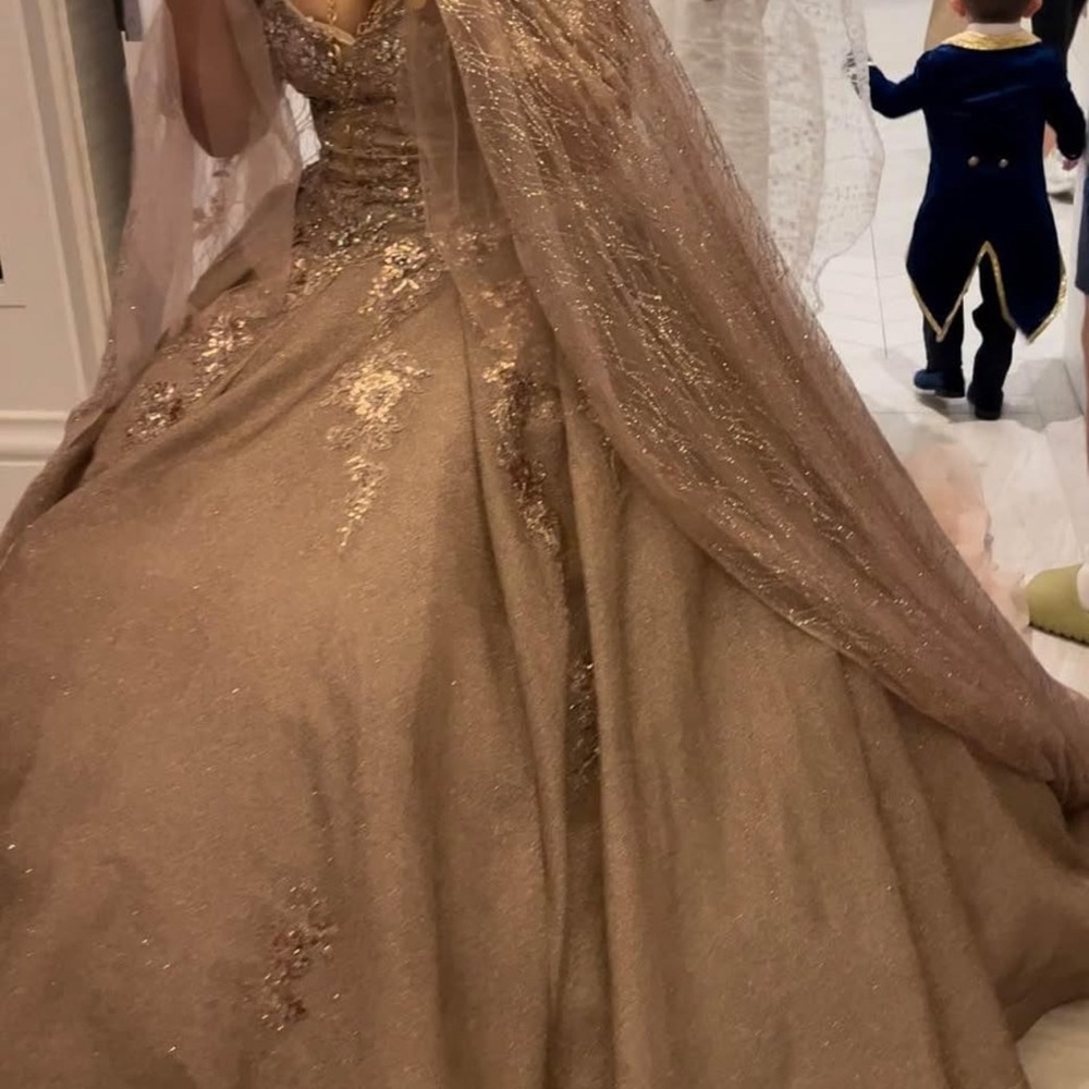 Elegant Gold Evening Gown